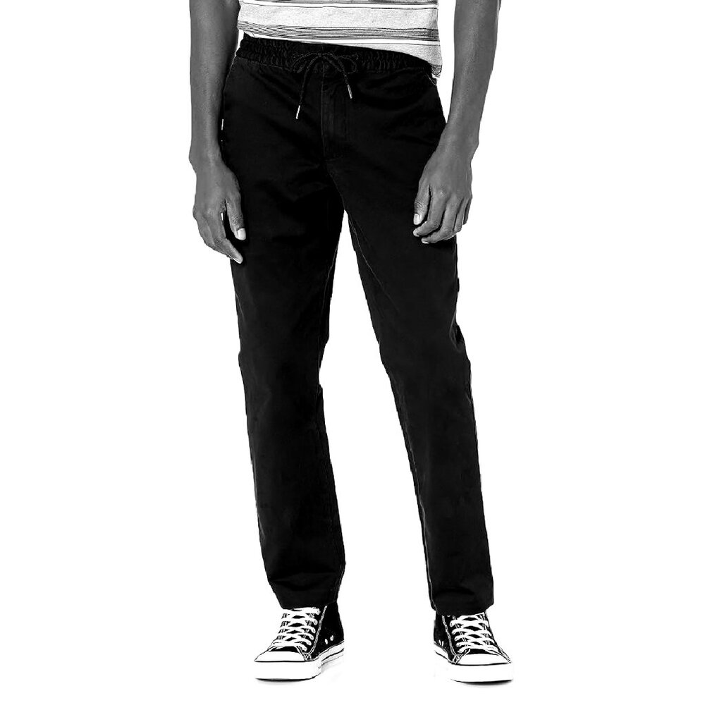 Goodthreads Men's Athletic Fit Woven Pant Elastic Waist Drawstring Sz 28 Black